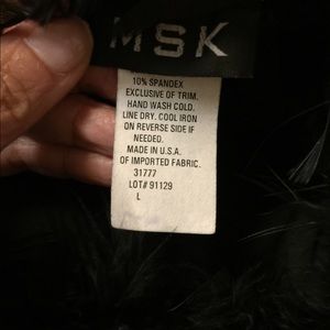 Feather neckline velvet top